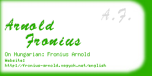 arnold fronius business card